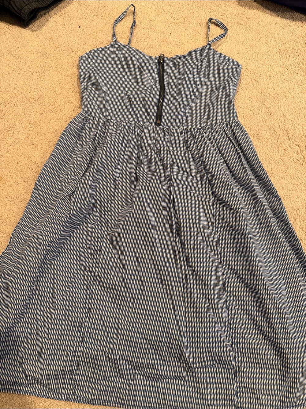 Lucky brand Girls Blue Striped Sundress with Front Zip sz youth large